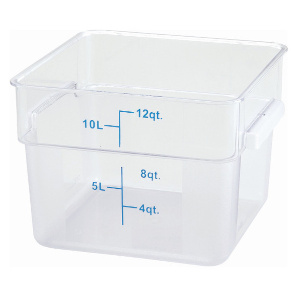 Winco PCSC-12C 12 Qt. Square Clear Polycarbonate Food Storage Container Winco PCSC-12C 12 Qt. Square Clear Polycarbonate Food Storage Container