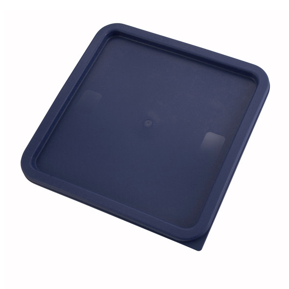 Winco PECC-128 12, 18, and 22 Qt. Blue Square Polypropylene Food Storage Container Lid