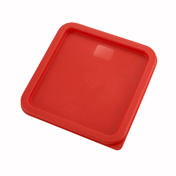 Winco PECC-68 6 and 8 Qt. Red Square Polypropylene Food Storage Container Lid Winco PECC-68 6 and 8 Qt. Red Square Polypropylene Food Storage Container Lid