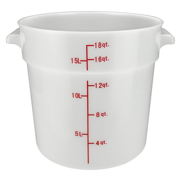 Winco PPRC-18W 18 Qt. White Polypropylene Round Storage Container Winco PPRC-18W 18 Qt. White Polypropylene Round Storage Container