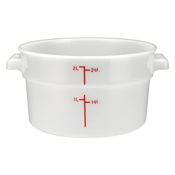 Winco PPRC-2W 2 Qt. White Polypropylene Round Storage Container Winco PPRC-2W 2 Qt. White Polypropylene Round Storage Container