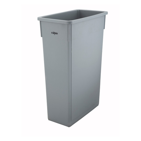 Winco PTC-23SG 23 Gallon Gray Slim Trash Can