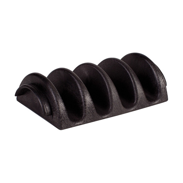 Winco PTS-4 Black Plastic Taco Server, Holds 4 Tacos - 2/Box