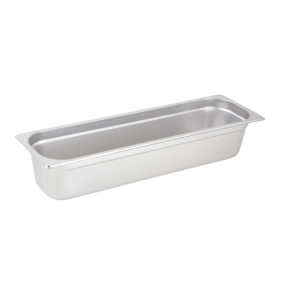 Winco SPJL-4HL Half Size Long 4" Deep Anti-Jam Stainless Steel Steam Table Pan - 25 Gauge