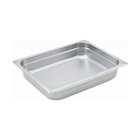 Winco SPJM-202 1/2 Size 2-1/2" Deep Anti-Jam Stainless Steel Steam Table Pan - 24 Gauge Winco SPJM-202 1/2 Size 2-1/2" Deep Anti-Jam Stainless Steel Steam Table Pan - 24 Gauge