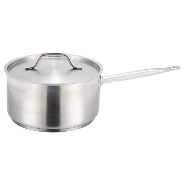 Winco SSSP-6 6 Qt. Stainless Steel Sauce Pan with Cover
