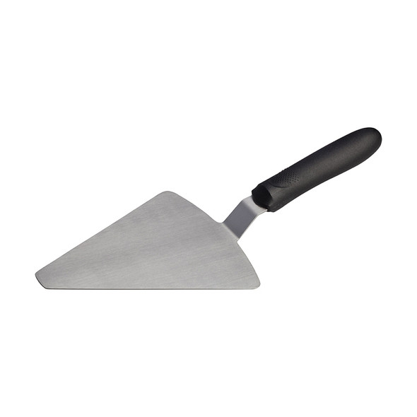Winco TKP-62 6-7/8" x 5-7/8" Pizza Server with Black Polypropylene Handle