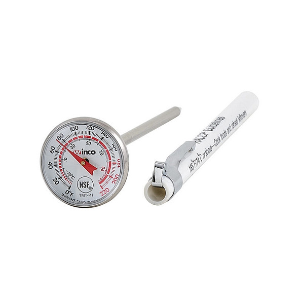 Winco TMT-P1 5" Pocket Probe Dial Thermometer, 0 - 220F