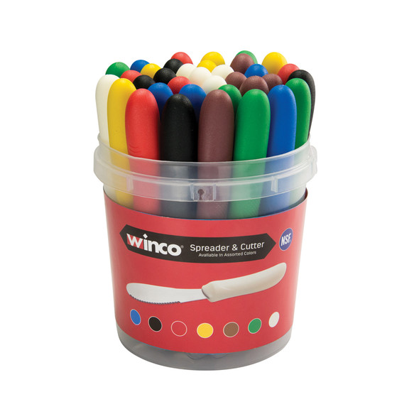 Winco TWP-3135 3-5/8" x 1-1/4" Sandwich Spreader - Assorted Colors
