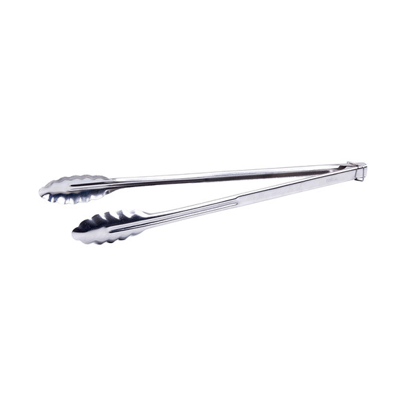 Winco UTLK-16 16" Stainless Steel Utility Tongs with Locking Ring