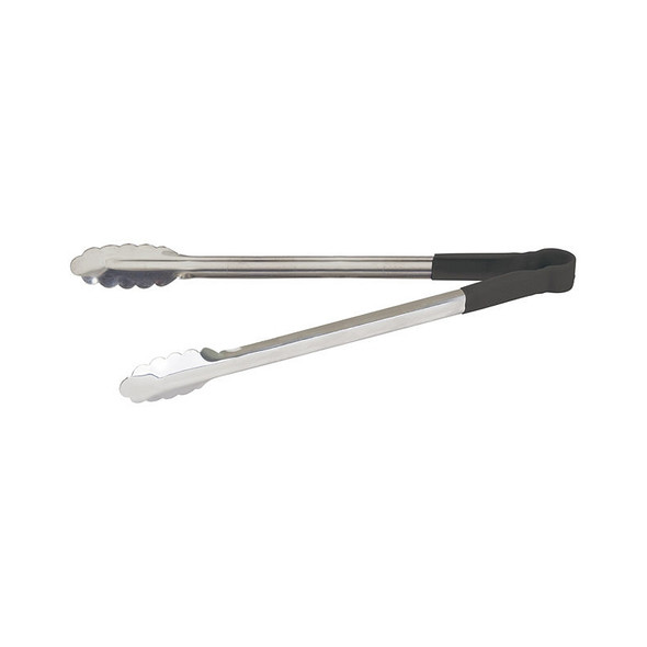 Winco UTPH-16K 16" Stainless Steel Utility Tong with Black PVC Handle