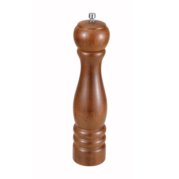 Winco WPM-10 Pepper Mill, 10"H, Zinc Alloy Grinder, Rubberwood