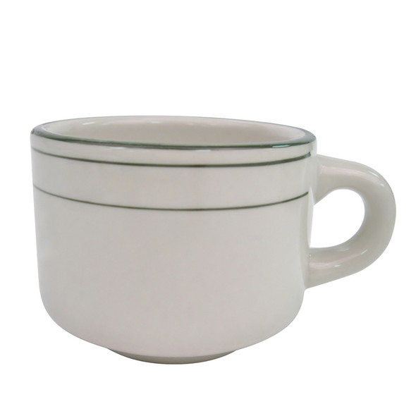 CAC GS-23 7 oz. American White Stoneware Stacking Cup - 36/Case