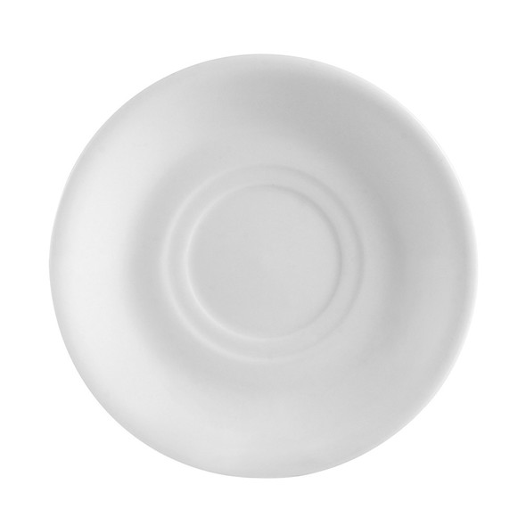 CAC RCN-2 6" Super White Porcelain Saucer - 36/Case