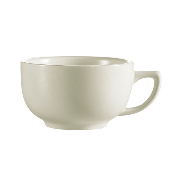 CAC REC-56 14 oz. American White Stoneware Cappuccino Cup - 36/Case
