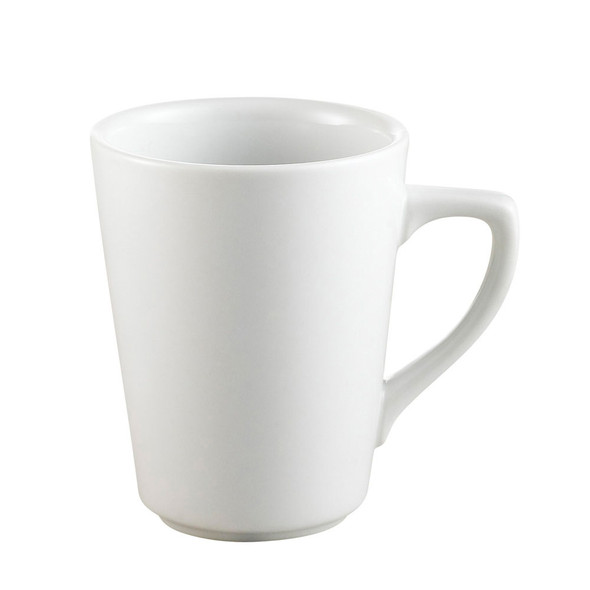 CAC VC-8-P 8.5 oz. Super White Porcelain Narrow Rim Victory Mug - 36/Case