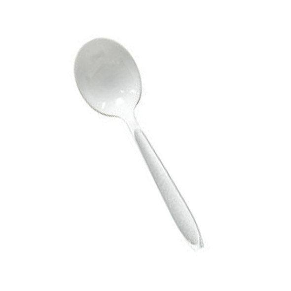 White Heavy Weight Plastic Soupspoon - 1000/Case