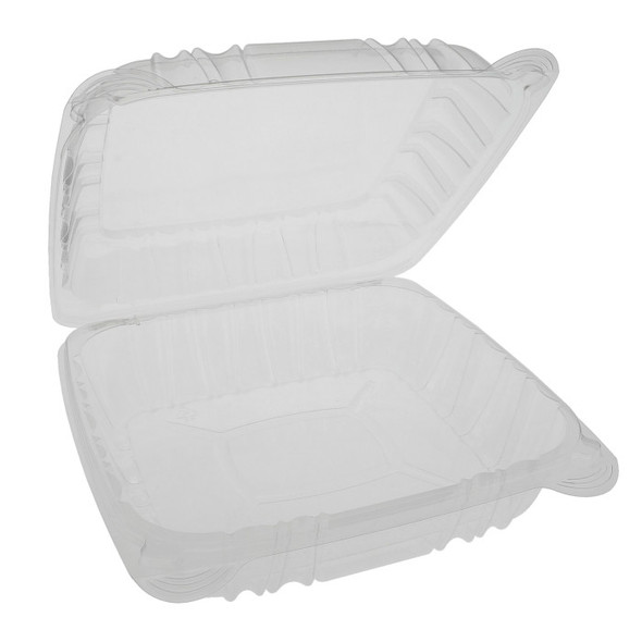 Pactiv YCI821200000 8" Clear Plastic Hinged Container - 200/Case