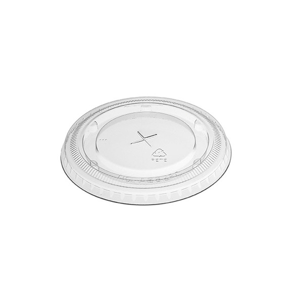 Clear 9/12/20 oz. Plastic Straw Slot Flat Lid - 1000/Case