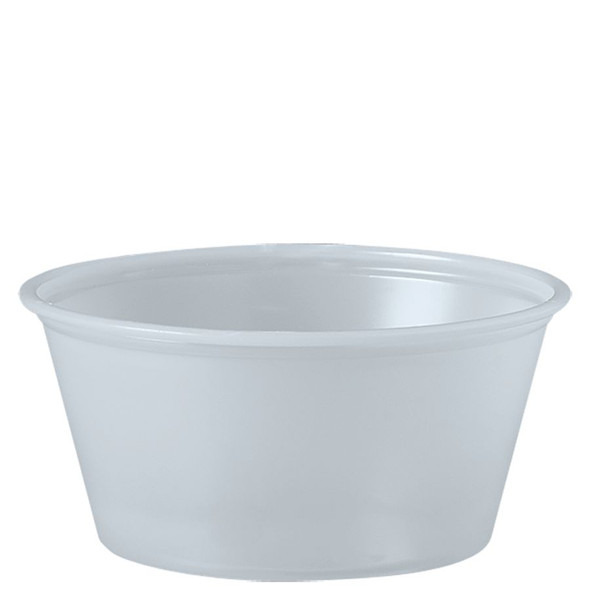 Solo Translucent 3.25 oz. Plastic Souffle Portion Cup - 2500/Case