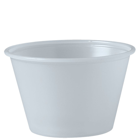 Solo Translucent 4 oz. Plastic Souffle Portion Cup - 2500/Case