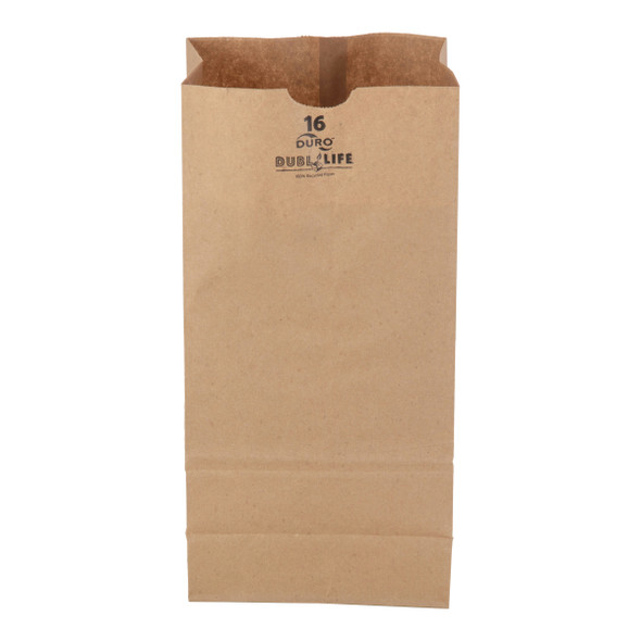 Duro 18416 Kraft 16 lb. Paper Grocery Bag - 500/Pack