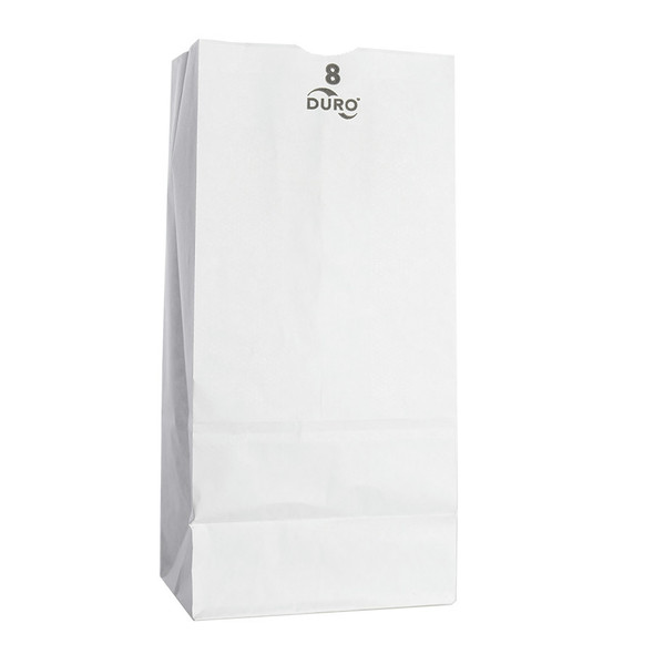 White 8 lb. Paper Grocery Bag - 500/Pack