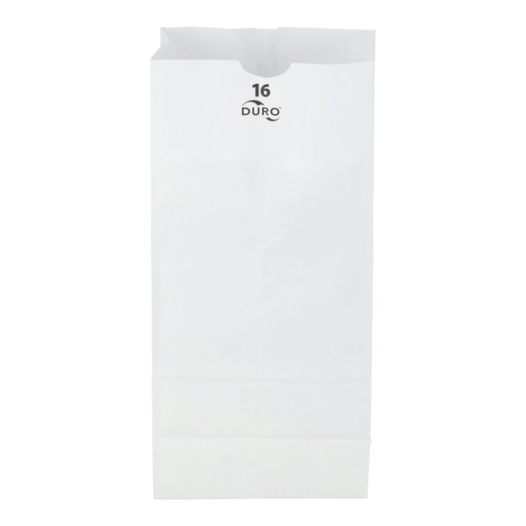 White 16 lb. Paper Grocery Bag - 500/Pack White 16 lb. Paper Grocery Bag - 500/Pack