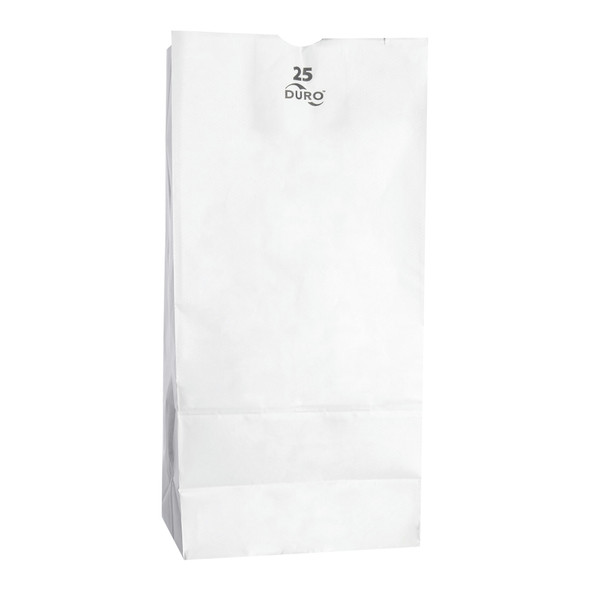 Duro 51025 White 25 lb. Paper Grocery Bag - 500/Pack