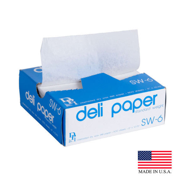 Natural 6" x 10.75" Delicatessen Wax Sheet - 6000/Case