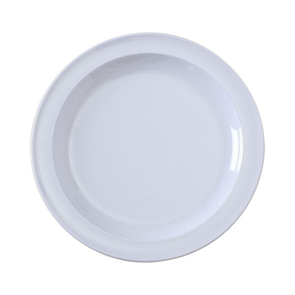Yanco NS-108W 8" Round White Melamine Plate