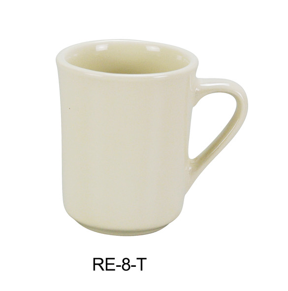 Yanco RE-8-T 8 oz. American White China Tierra Mug - 36/Case