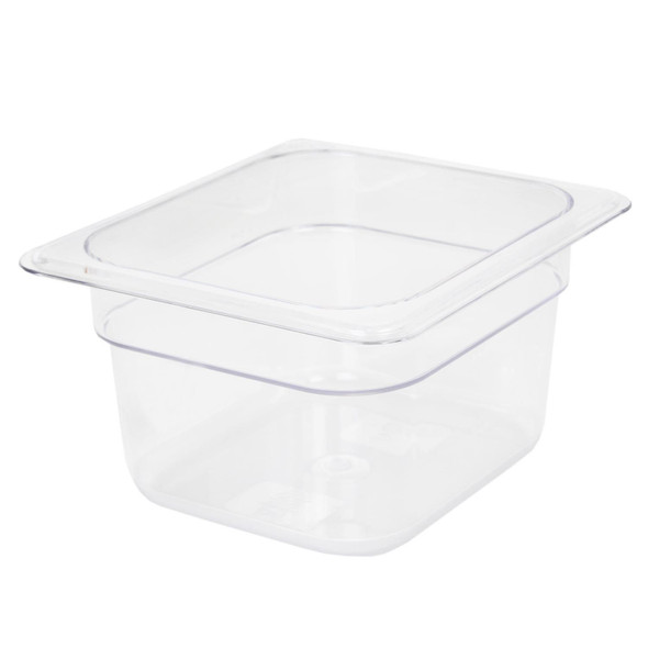 Thunder Group PLPA8164 1/6 Size Clear Polycarbonate Food Pan - 4" Deep