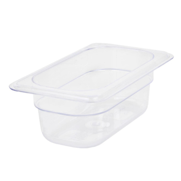Thunder Group PLPA8192 1/9 Size Clear Polycarbonate Food Pan - 2 1/2" Deep