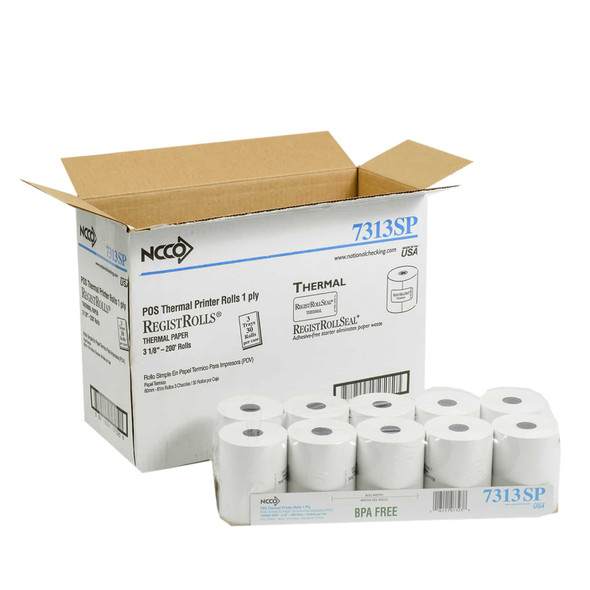 National Checking 7313SP Thermal 3.13" Register Rolls, 200 Feet - 30 Rolls/Case