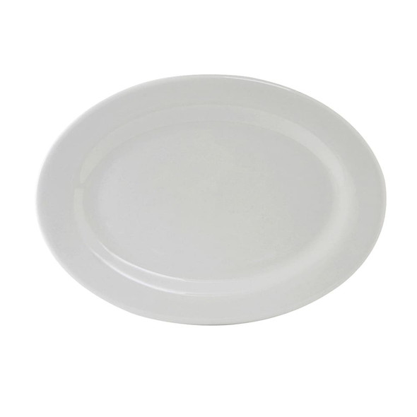 Tuxton ALH-136 Oval Platter, 13-3/4", R.E., Porcelain White - 1 dz/Case