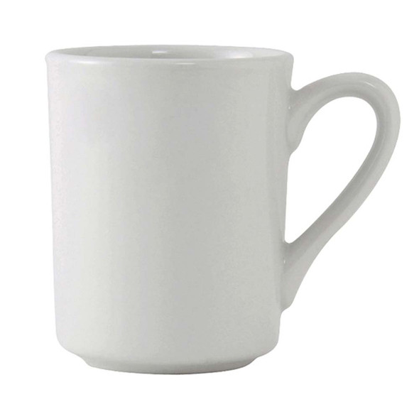 Tuxton ALM-085 Brea Mug, 8-1/2 oz, 3" dia., Porcelain White - 3 dz/Case