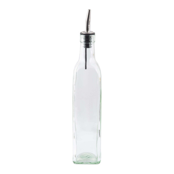 Tablecraft 916 Olive Oil Bottle, 16 oz, Green Tinted Glass with Pourer