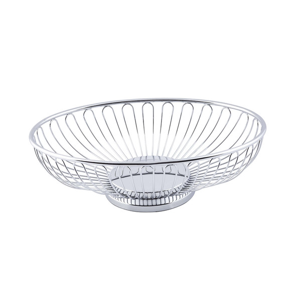 Tablecraft 4174 Chalet Basket, 9" x 6" x 2-5/8", Oval, Chrome Plated Steel