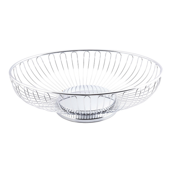 Tablecraft 4176 Chalet Basket, 11.375 x 8 x 3.25", Oval, Chrome