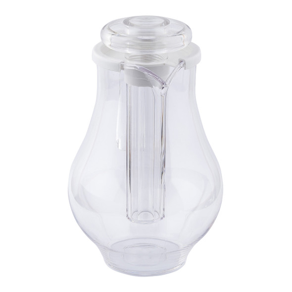 Tablecraft 328 3 Qt. Clear Polycarbonate Pitcher with Lid & Ice Core