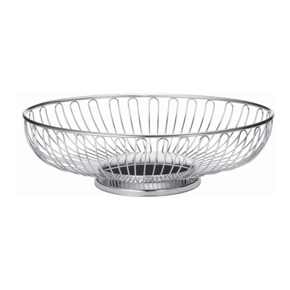 Tablecraft 4171 Oval Chalet Basket, 7-1/4" x 5-1/2" x 2-1/2", Chrome Plated Steel