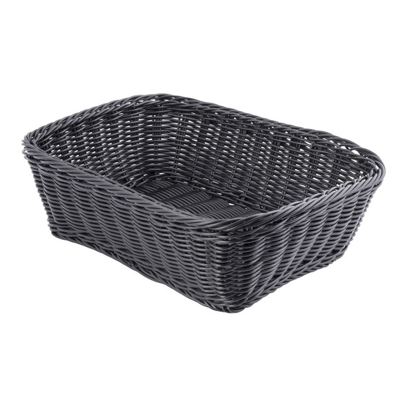 Tablecraft M2485 Black Rectangle Handwoven Basket, 11.5 x 8.5 x 3.5"