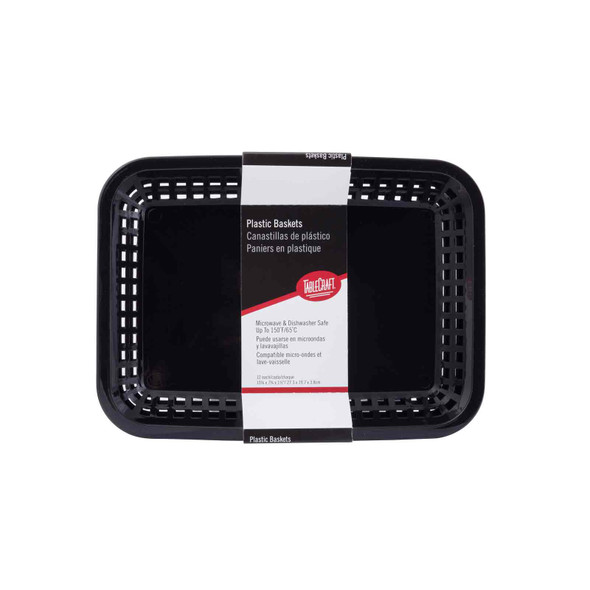 Tablecraft C1077BK Plastic Basket, Rectangular, 10.75"x7.75", Black (12/Pack) Tablecraft C1077BK Plastic Basket, Rectangular, 10.75"x7.75", Black (12/Pack)