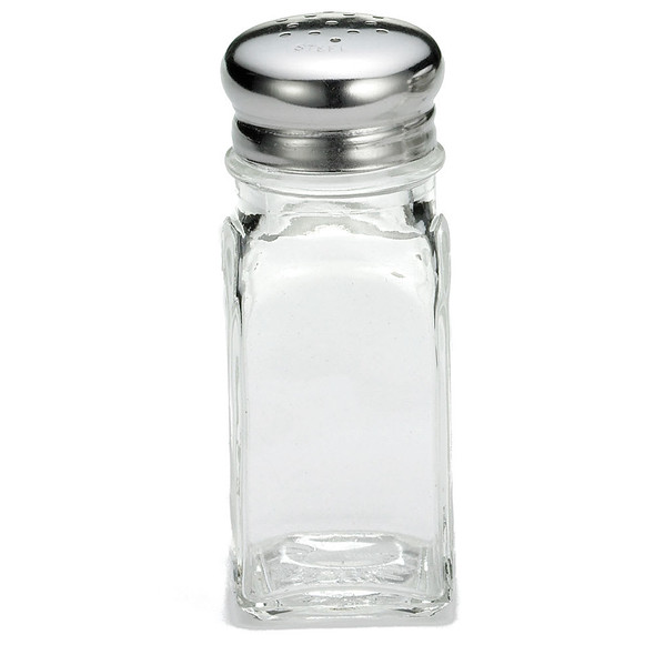 Tablecraft C154-12 Salt & Pepper Shaker Set, 2 oz, Square Glass (12pcs/box)