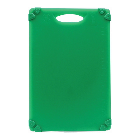 Tablecraft CBG1218AGN Cutting Board, 12 x 18 AntiSlip-grips Hook Hand, Green