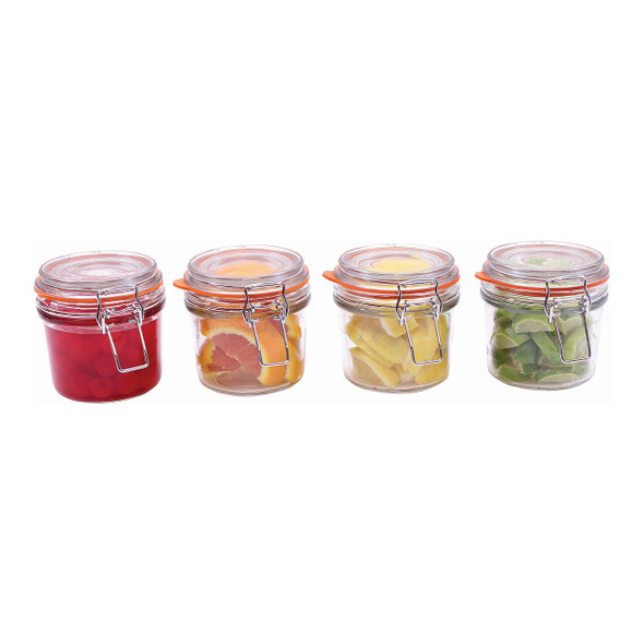 Tablecraft CJS12 Resealable Condiment Jar Set, 12 oz (Set of 4 Jars)