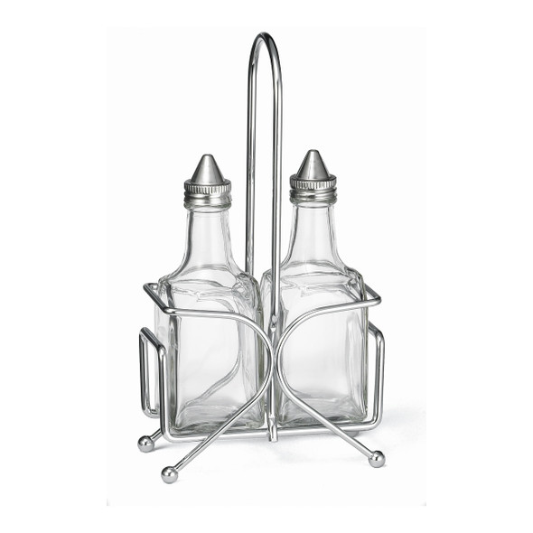 Tablecraft H600N2 Oil & Vinegar Cruet Set, 2 Bottles & Rack, 6 Oz Tablecraft H600N2 Oil & Vinegar Cruet Set, 2 Bottles & Rack, 6 Oz