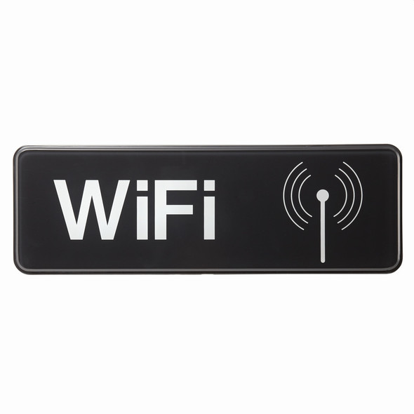 Tablecraft 394558 WiFi Sign, 3" x 9", Black & White