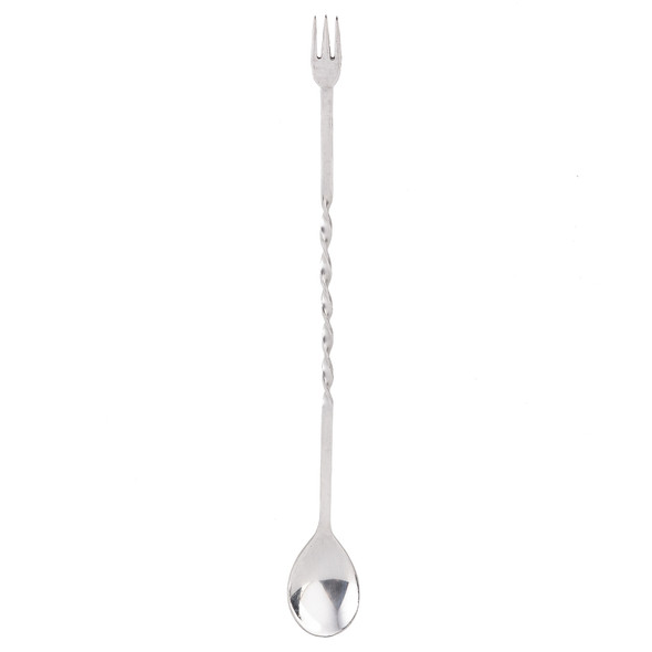 Tablecraft H503K 12" Stainless Steel Bar Spoon with Fork